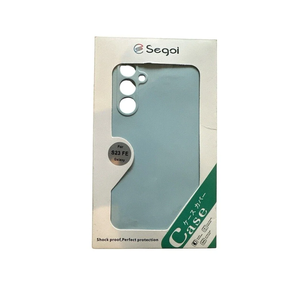 E Segoi Samsung Galaxy S23 FE Case Light Blue Liquid Silicone Gel Hard L ining